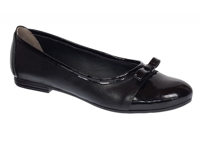Balerini dama negri, eleganti - casual din piele naturala - Made in Romania FLONLAC
